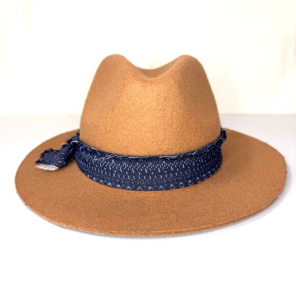 FREE PEOPLE Wool Fedora Hat Women's Boho Casual Hippie Festival Neutral Coastal - Picture 5 of 11